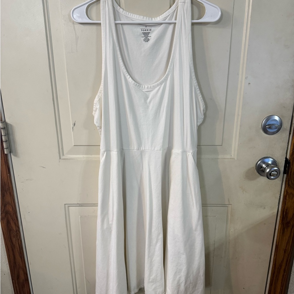 Torrid Foxy Scoop Neck White Dress
